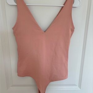 Pink V-Neck Bodysuit
